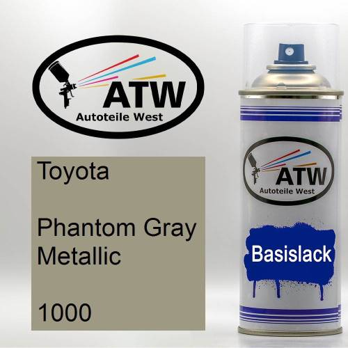 Toyota, Phantom Gray Metallic, 1000: 400ml Sprühdose, von ATW Autoteile West.